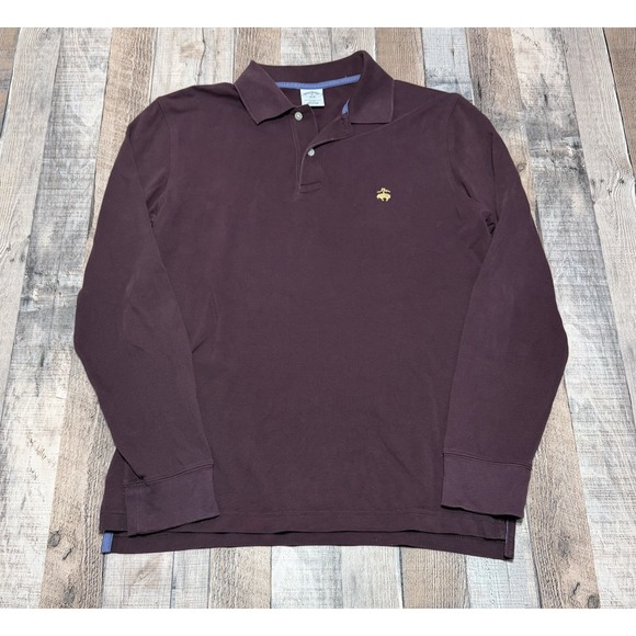 Brooks Brothers Other - Brooks Brothers 1818 Performance Polo Mens Medium Slim Fit Long Sleeve Burgundy